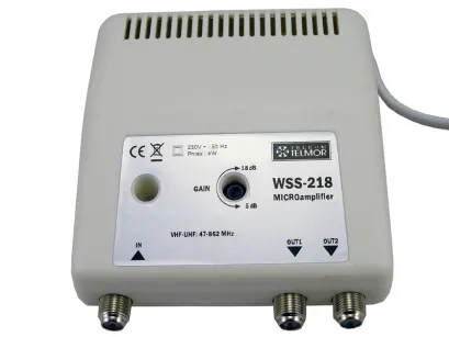 Mikrowzmacniacz A216 (WSS-218), 2 wyjścia, VHF/UHF, Telmor