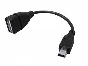 Kabel USB - mini USB OTG 2.0, dlugość 0.1m.