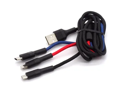 Kabel 3w1 USB-Lightning USB-C Micro 1.2m LXNB54
