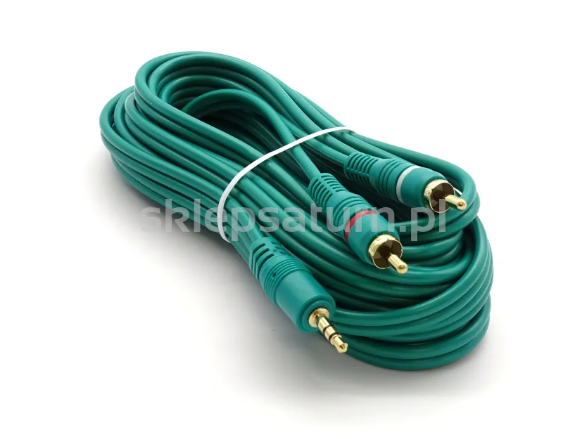 Kabel 2xRCA - Jack 3.5mm LX1217KB 5m zielony