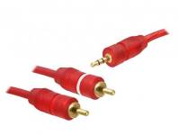 Kabel 2 RCA - JACK 3.5mm 1,5m LX20018 RED