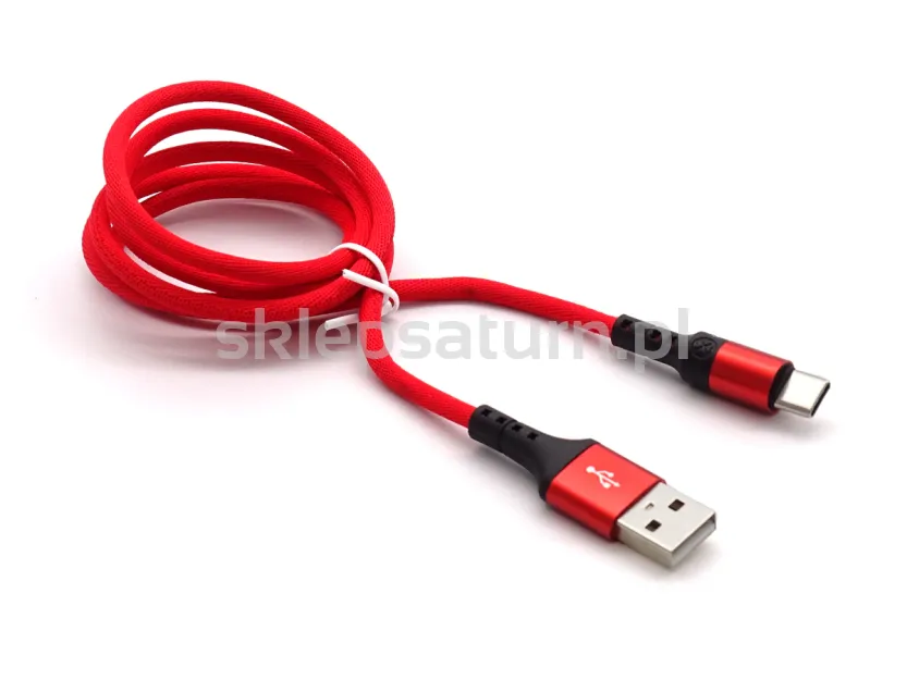 Kabel USB Type C 1m HQ LX8572R, czerwony