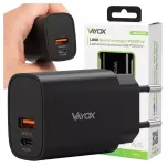 Ładowarka sieciowa 20W USB-A + USB-C (PD) czarna VA0459 Vayox