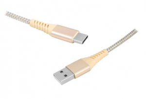 Kabel USB TYPE C 1m HQ, złoty.