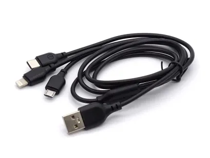Kabel 3w1 USB-Lightning USB-C Micro 1m, LXNB103