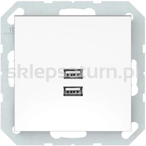Gniazdo USB podwójne, białe, QUADRUM, Vilma QR1028W.
