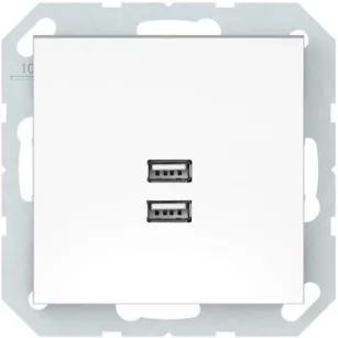 Gniazdo USB podwójne, białe, QUADRUM, Vilma QR1028W
