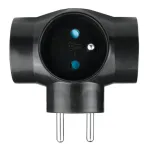 Rozgałęźnik elektryczny 3 gniazda uziemienie DPM P901B, czarny