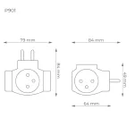 Rozgałęźnik elektryczny 3 gniazda uziemienie DPM P901B, czarny