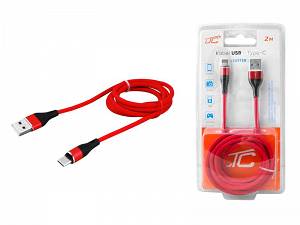 Kabel USB TYPE C 2m czerwony HQ LX8572R