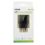 Ładowarka sieciowa 30W USB-A + USB-C (PD) czarna VA0460 Vayox