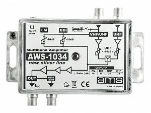 Wzmacniacz antenowy AMS AWS 1034, FM/VHF/UHF.