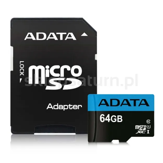 Karta pamięci + adapter, microSDXC 64 GB, ADATA Premier, UHS1 / CL10