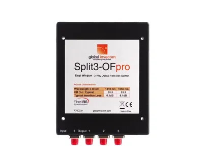 Splitter optyczny 1/3 Global Invacom Split3-OFpro FC/PC 5,7 dB PLC ABS