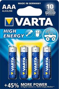 Bateria VARTA LR03 AAA Alkaline HIGH ENERGY.
