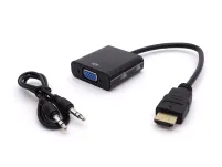 Złącze adapter wtyk HDMI - gniazdo VGA + AUDIO KOM0843AS
