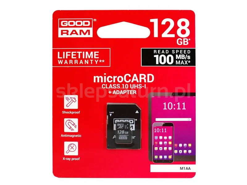 Karta pamięci microSD 128GB GOODRAM + adapter, 10CLASS UHS, LXND128GB